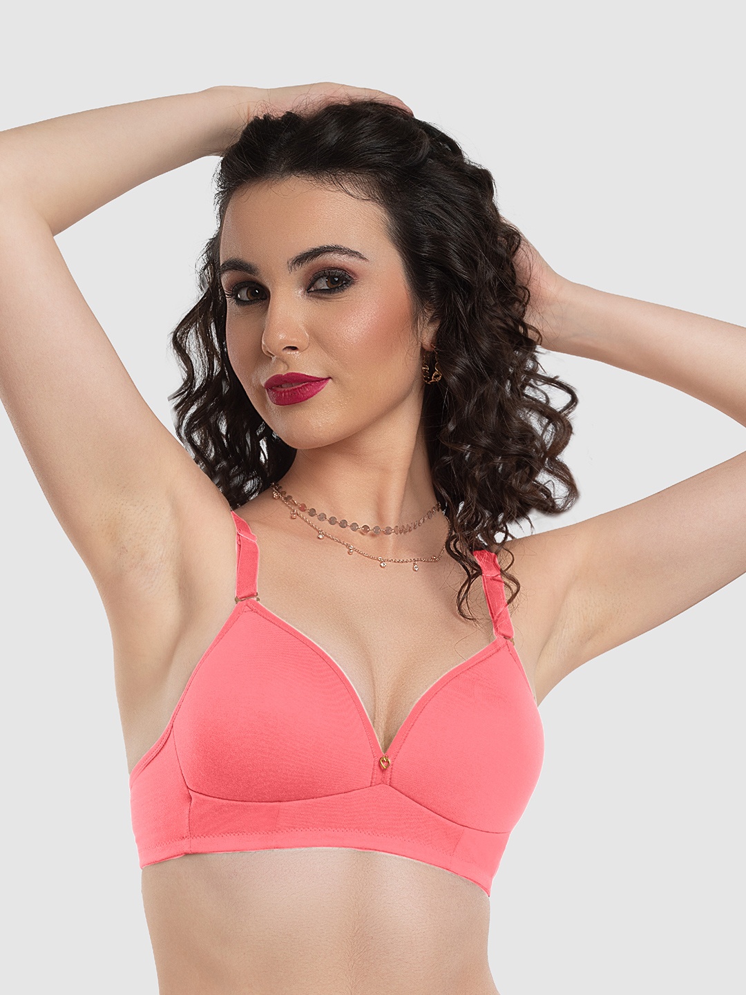 

Lovable Full Coverage Lightly Padded T-shirt Bra With All Day Comfort, Pink