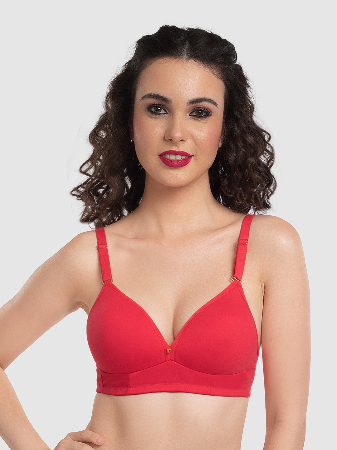 

Lovable Full Coverage Lightly Padded T-shirt Bra With All Day Comfort, Red