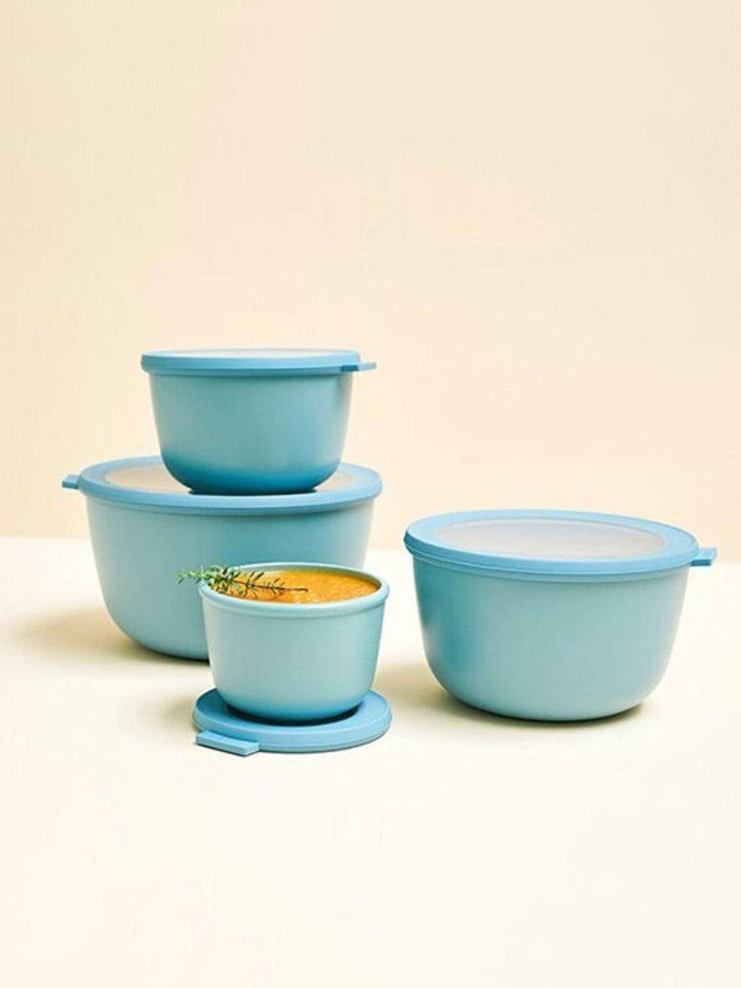 

Mepal Turquoise Blue 4 Pieces Airtight Round Storage Containers