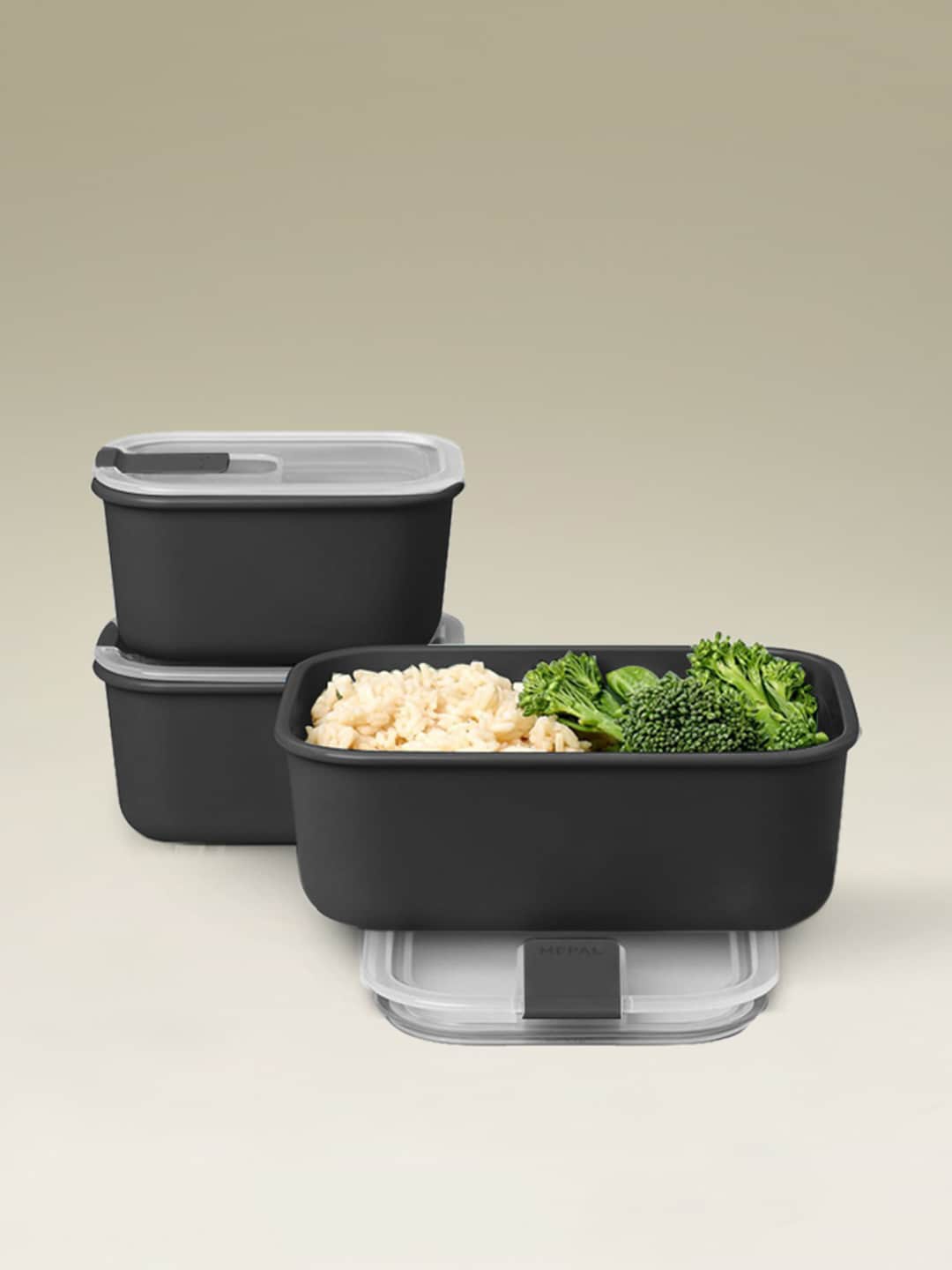 

Mepal Black 3 Pieces Rectangle Airtight Kitchen Storage Containers