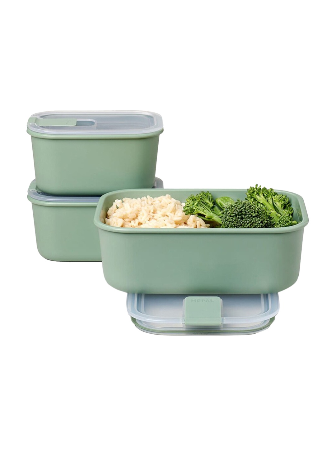 

Mepal Sea Green 3 Pieces EasyClip Rectangular Food Storage Boxes