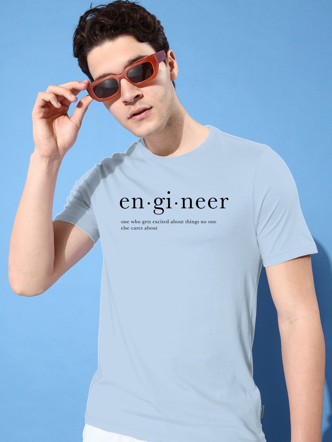 

Harvard Blue Typography Printed Pure Cotton Casual T-shirt