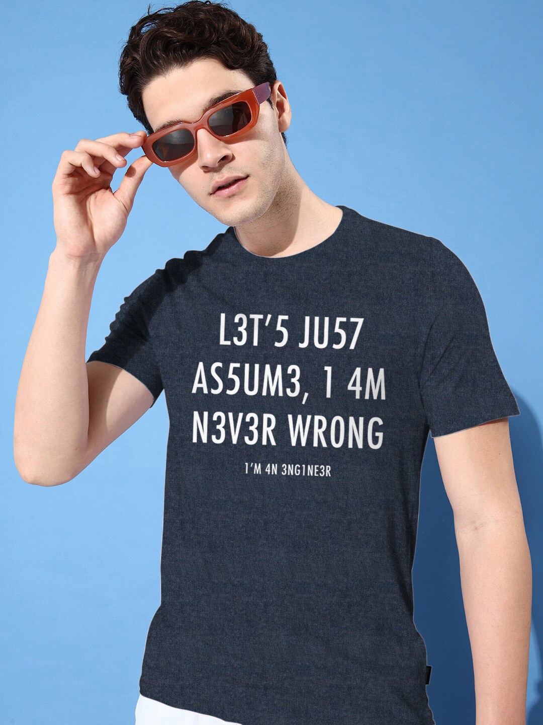 

Harvard Blue Typography Printed Round Neck Casual T-shirt