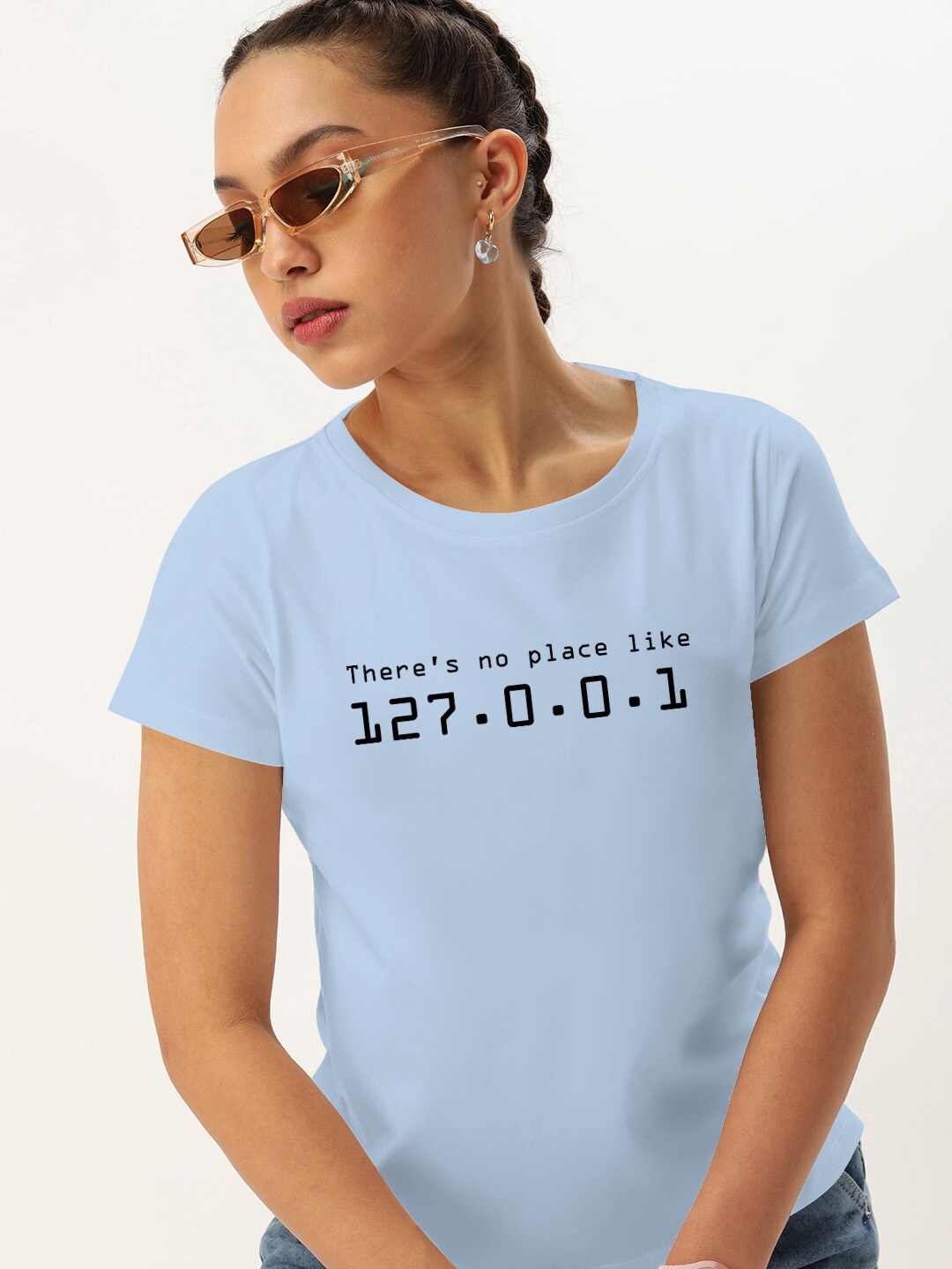 

Harvard Blue Typography Printed Pure Cotton Casual T-shirt