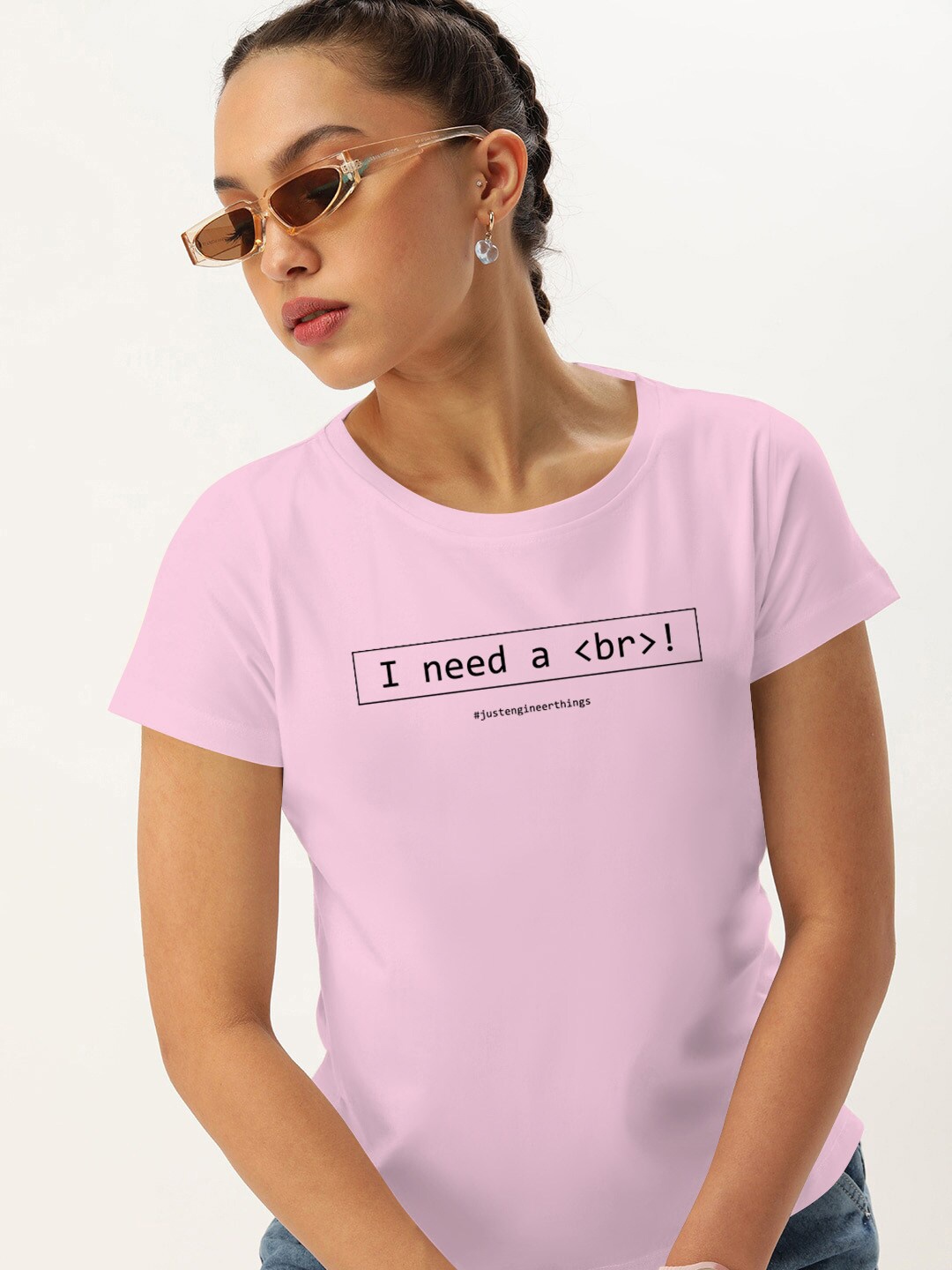 

Harvard Pink Typography Printed Pure Cotton Casual T-shirt