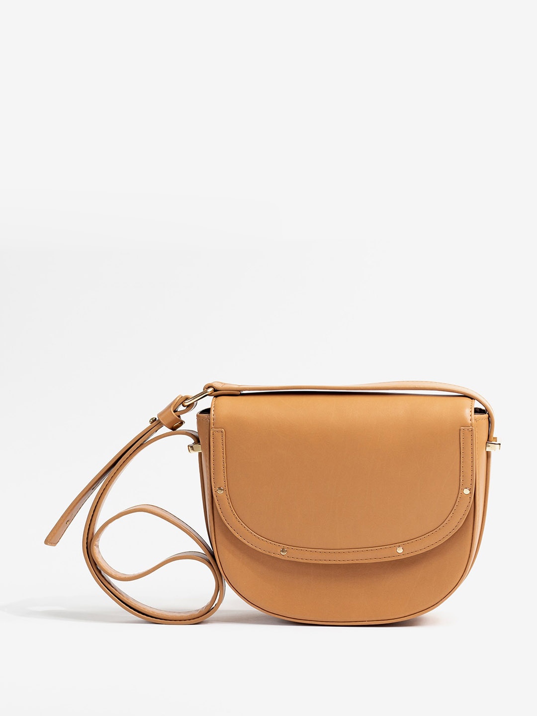 THE MESSY CORNER Structured Sling Bag, Tan