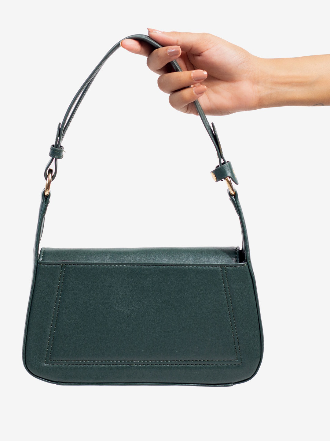 

THE MESSY CORNER Leather Structured Shoulder Bag, Green