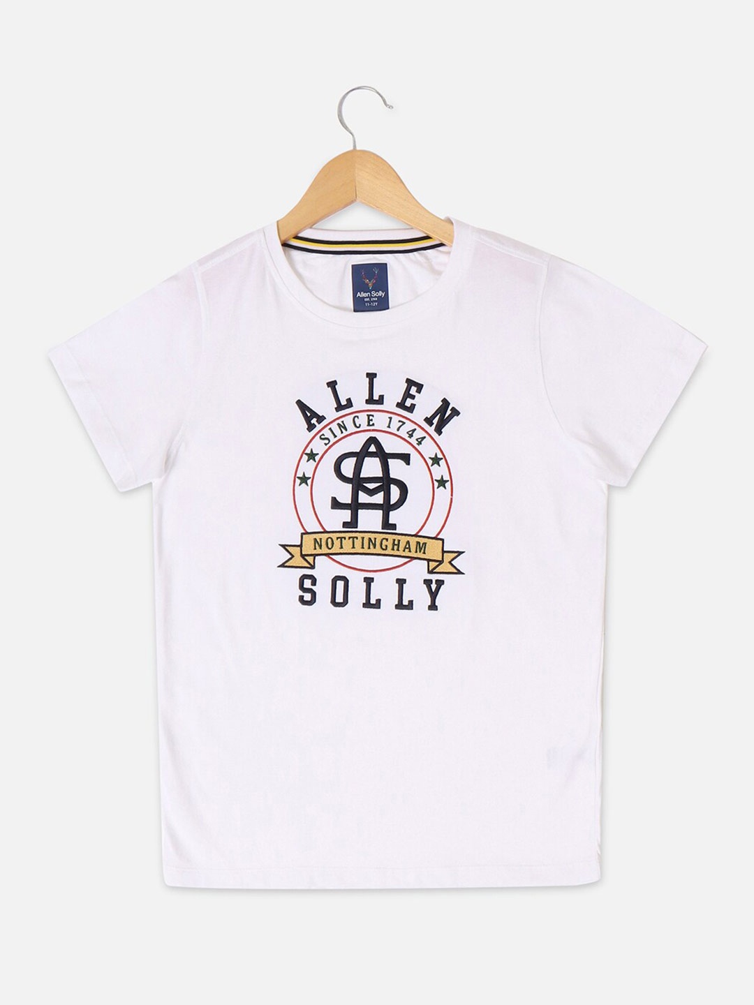 

Allen Solly Junior Boys Typography Printed Pure Cotton T-shirt, White