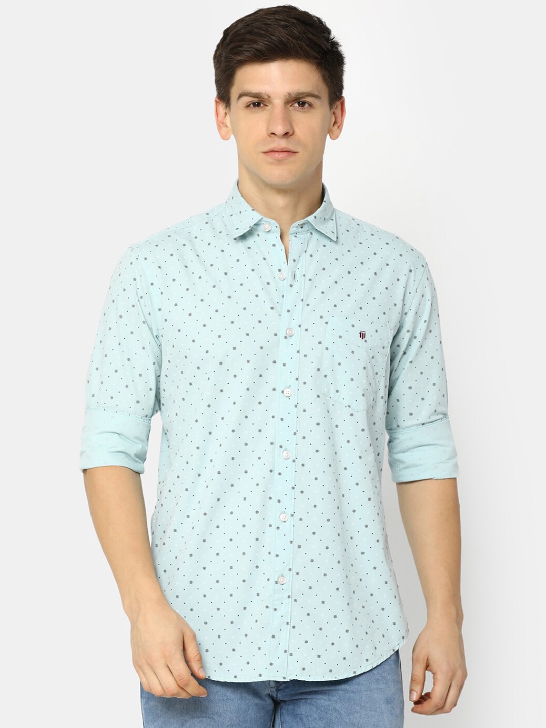 

V-Mart Men Blue Opaque Printed Casual Shirt