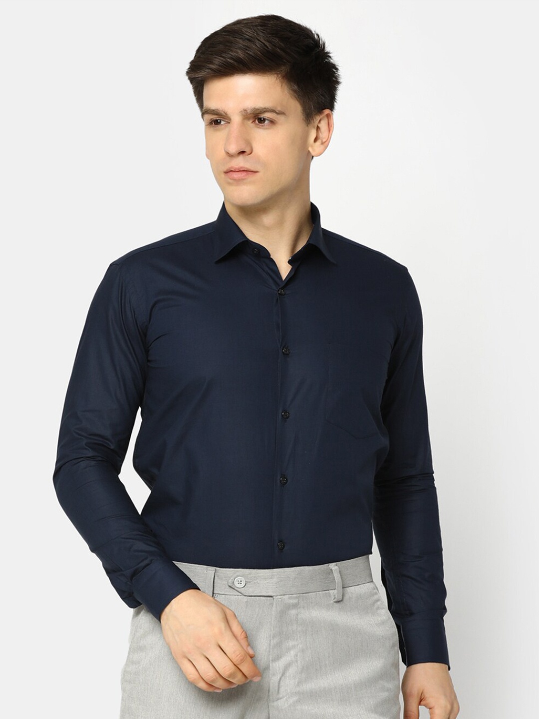 

J White by Vmart Men Blue Opaque Formal Shirt