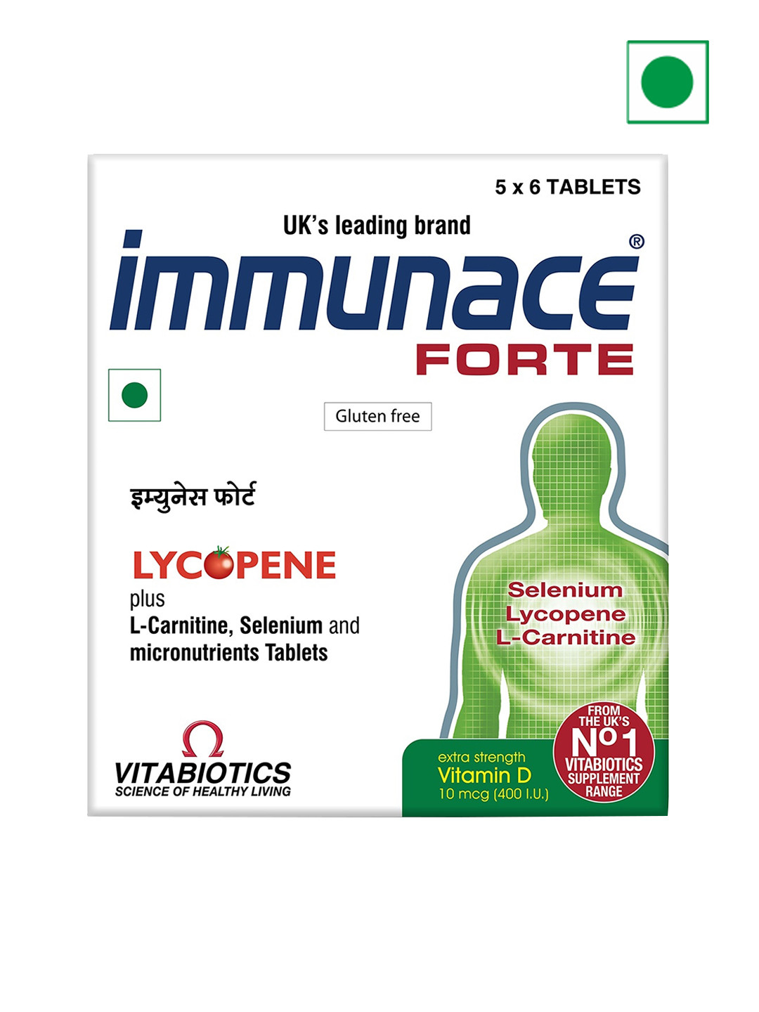 

Immunace Forte Tablets With Lycopene & L-carnitine To Improve Immunity-30 Tablets, White