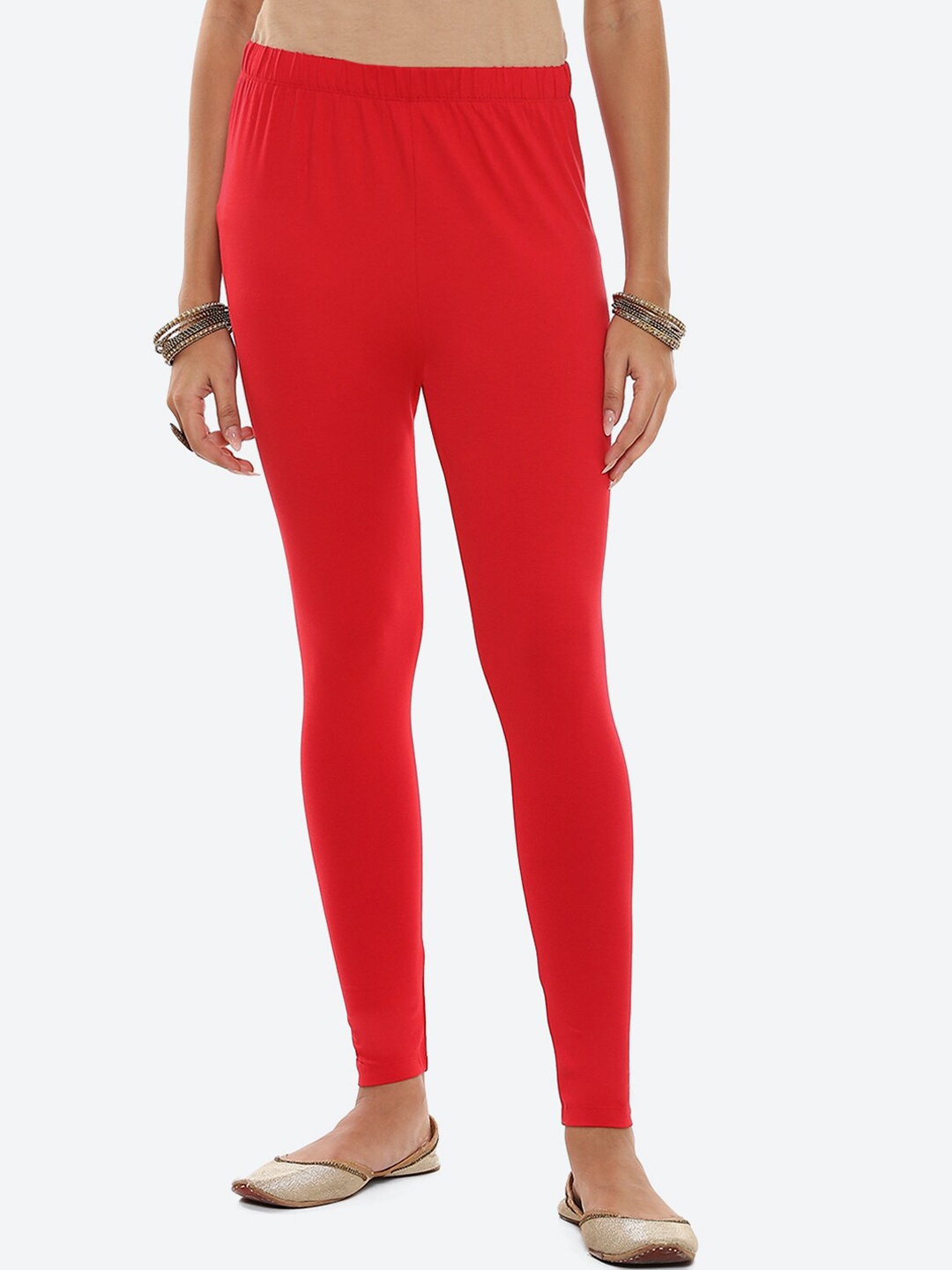 

2Bme Cotton Churidar Leggings, Red