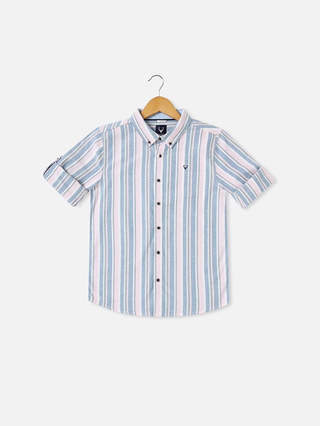 

Allen Solly Junior Boys Slim Fit Multi Striped Casual Shirt, Blue