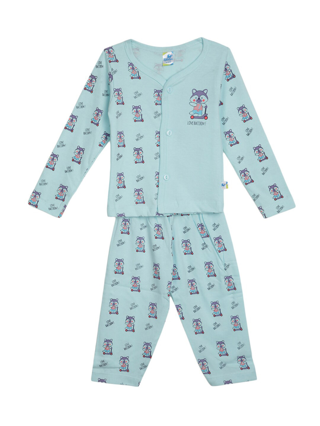 

V-Mart Infants Printed Pure Cotton T-Shirt With Pyjamas, Blue