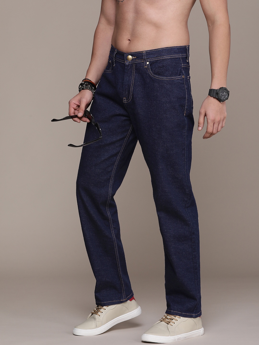 

Roadster Men Regular Fit Stretchable Jeans, Navy blue