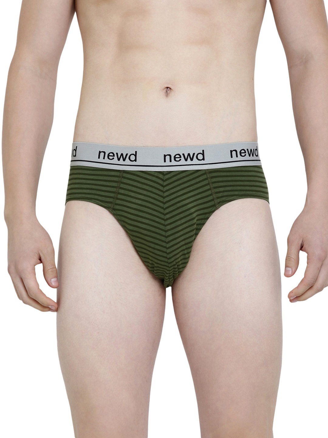 

NEWD Striped Logo Band Briefs NBP5-OLIVE-S