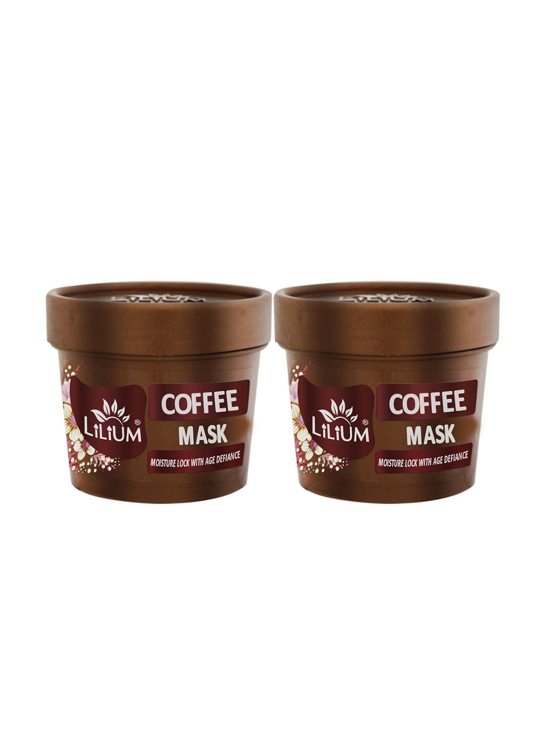 

Lilium Set Of 2 Coffee Face Mask Locks Moisture With Age Defiance - 100g Each, Coffee brown