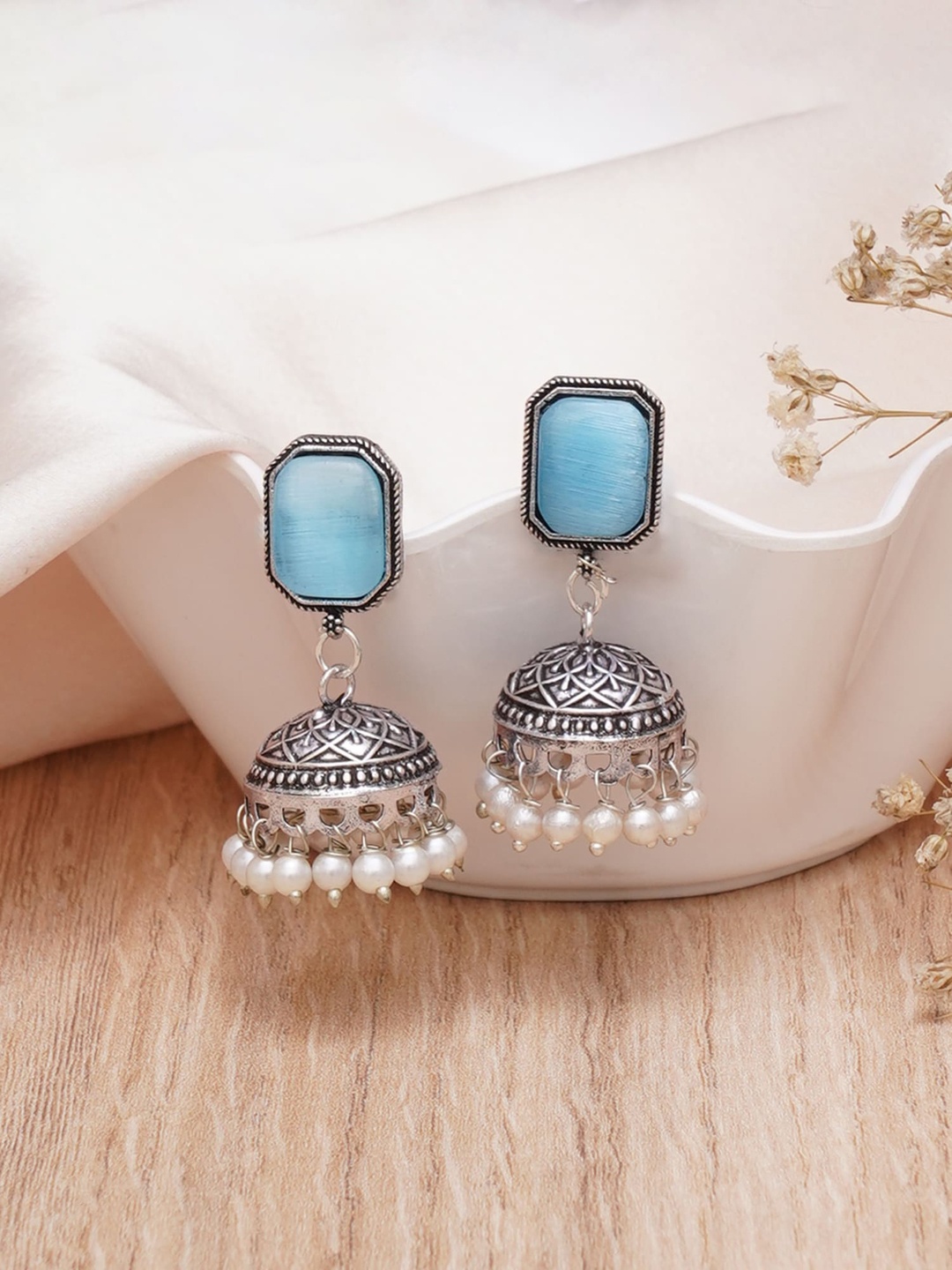 

Mali Fionna Silver-Plated Contemporary Jhumkas