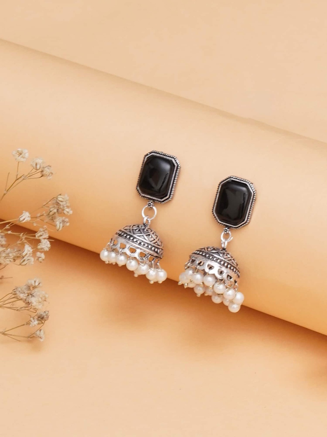 

Mali Fionna Silver-Plated Dome Shaped Jhumkas