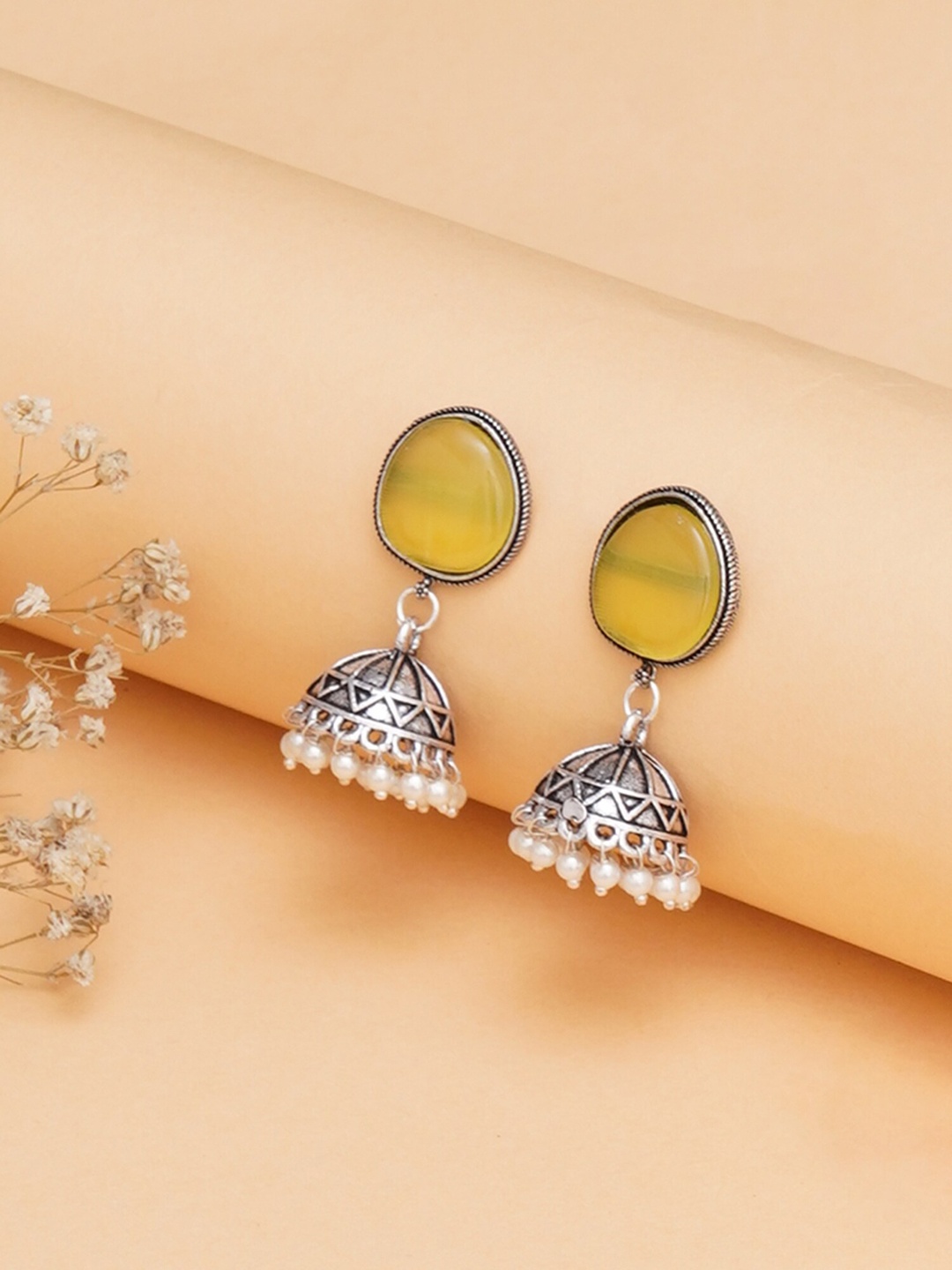 

Mali Fionna Silver-Plated Dome Shaped Jhumkas