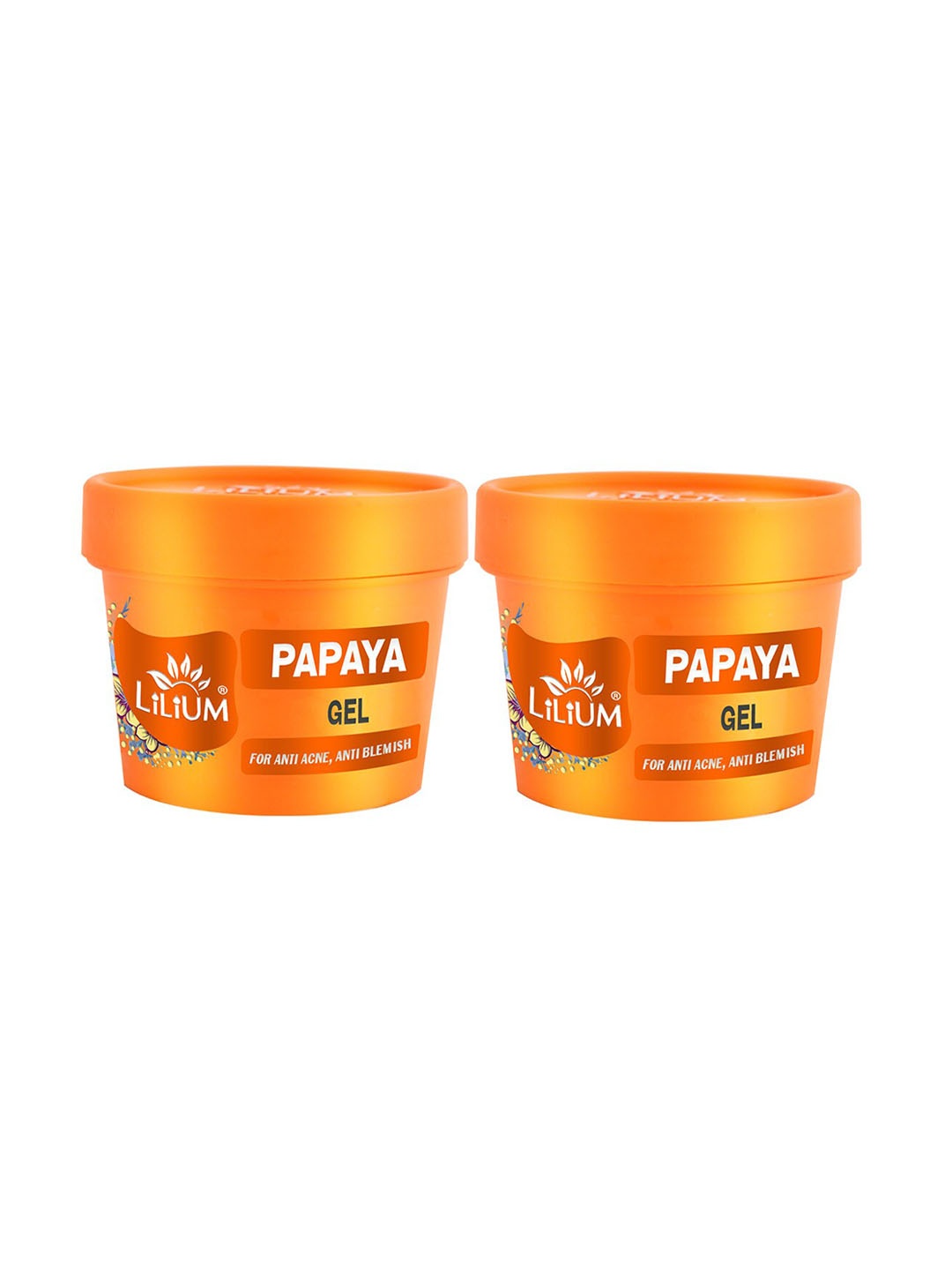 

Lilium Set Of 2 Anti Acne & Anti Blemish Papaya Face Gel-100g Each, Orange