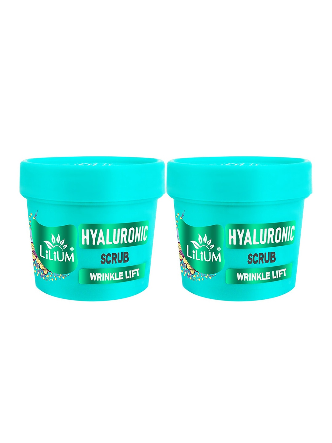 

Lilium Set Of 2 Hyaluronic Scrubs For Wrinkle Lift - 100g Each, Turquoise blue
