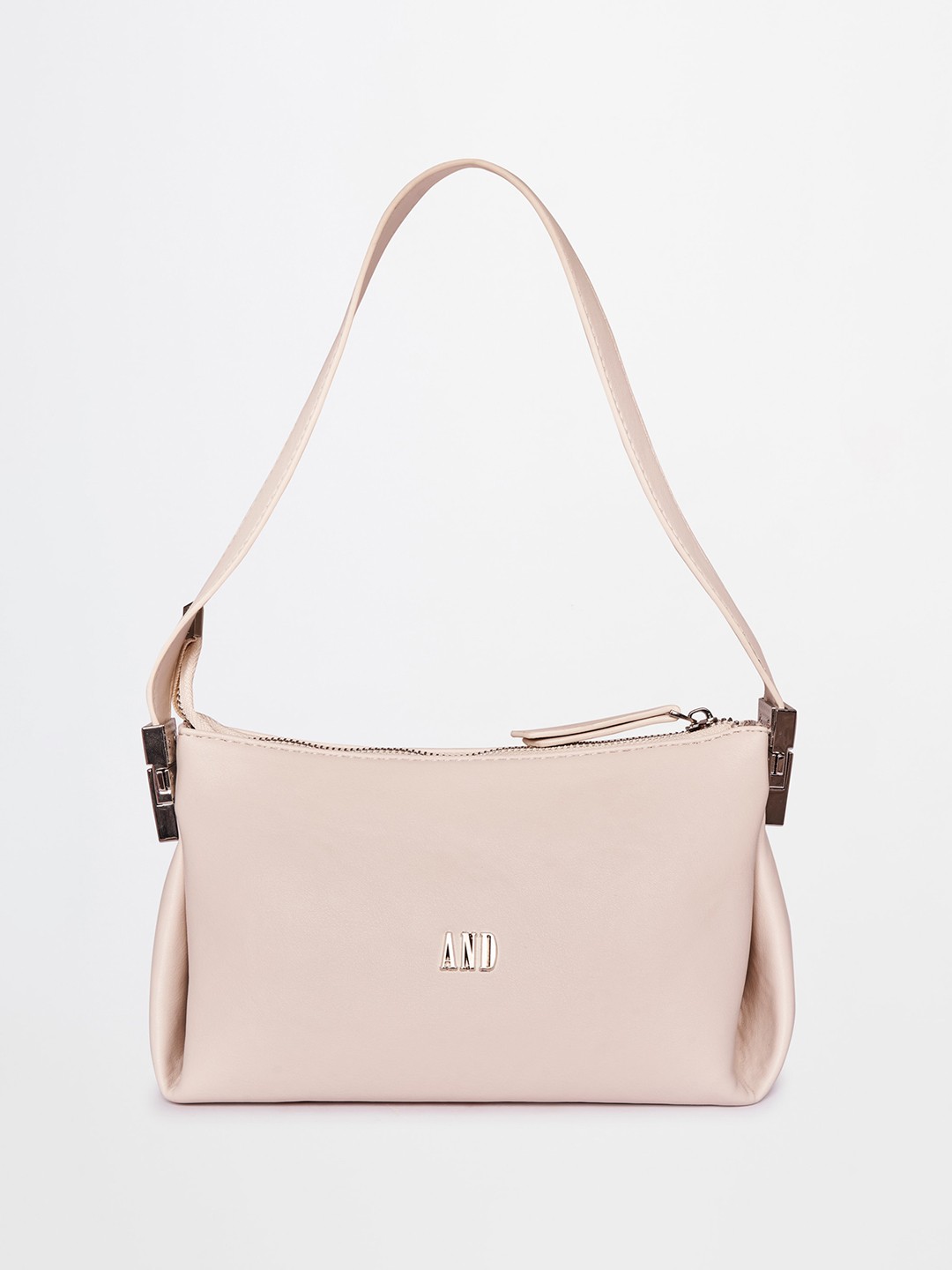 

AND PU Structured Shoulder Bag, Beige