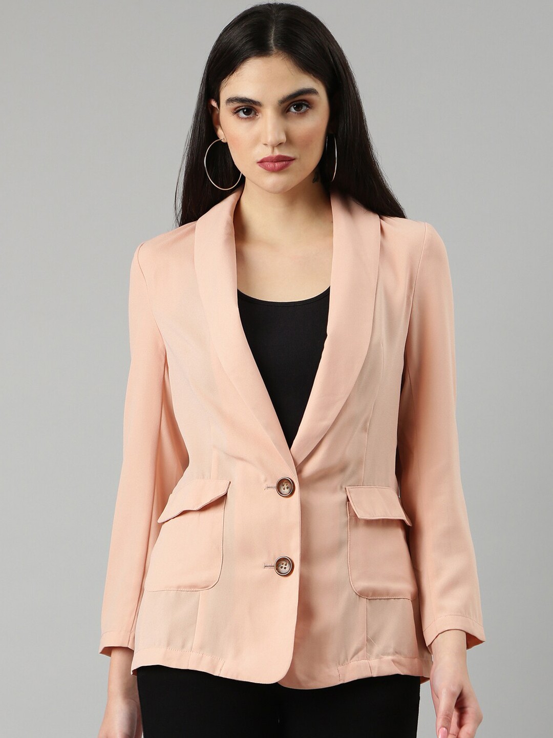 

SHOWOFF Slim Fit Single-Breasted Casual Blazer, Peach