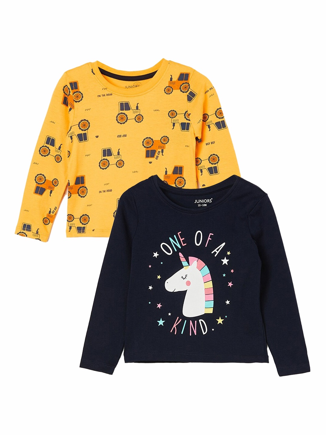 

Juniors by Lifestyle Girls Pack Of 2 Long Sleeves Printed Tshirts, Blue
