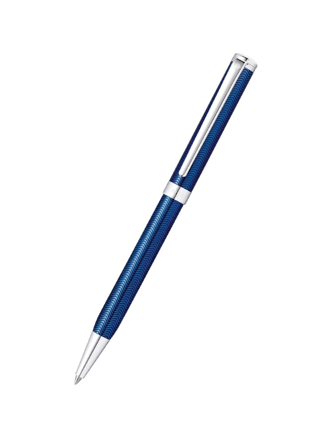 

Sheaffer Engraved Translucent Ballpoint Pen With Chrome Plate Trim, Blue