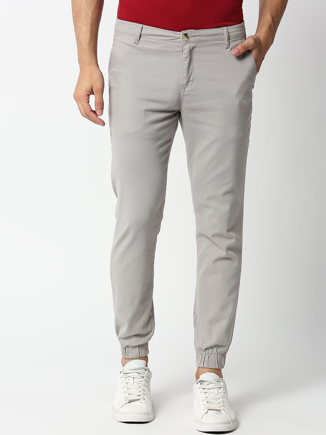 

Thomas Scott Men Smart Slim Fit Easy Wash Joggers, Grey