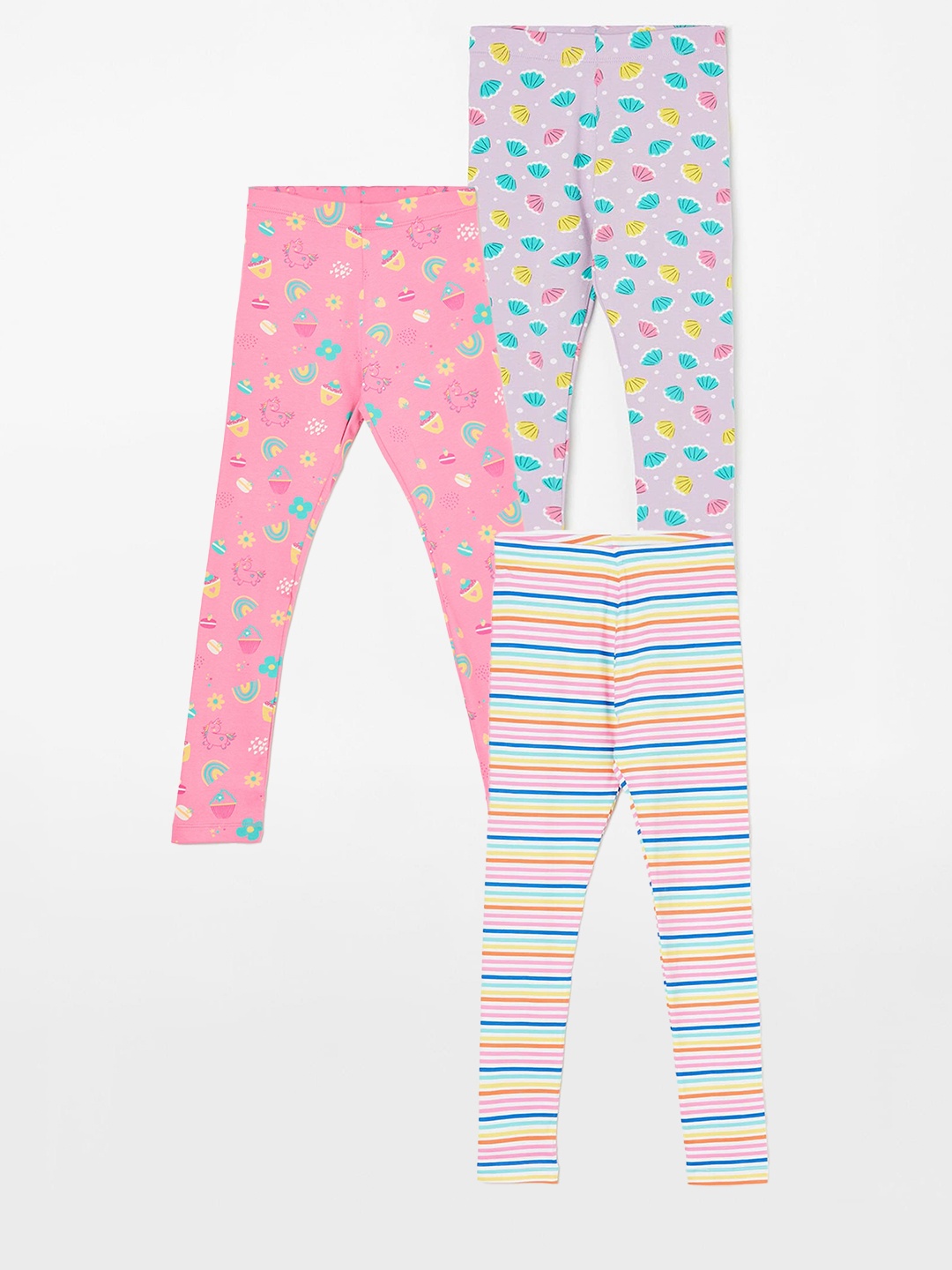 

Fame Forever by Lifestyle Girls Pack Of 3 Ankle Length Leggings, Lavender