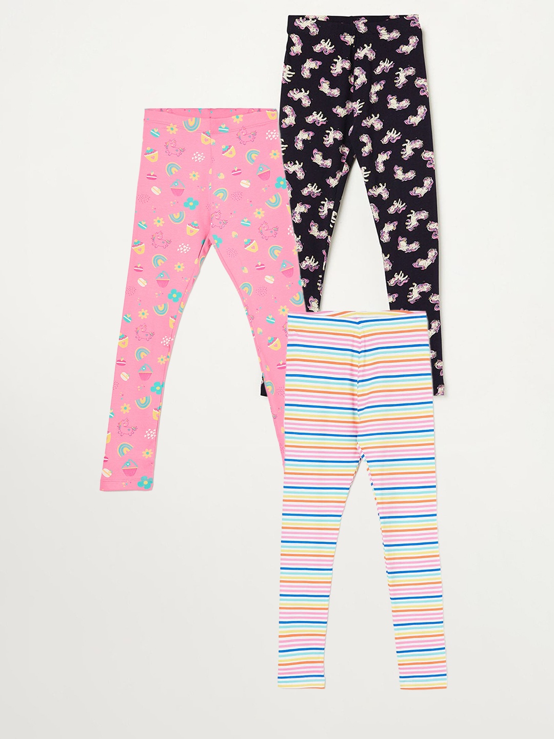 

Fame Forever by Lifestyle Girls Pack Of 3 Ankle Length Leggings, Navy blue