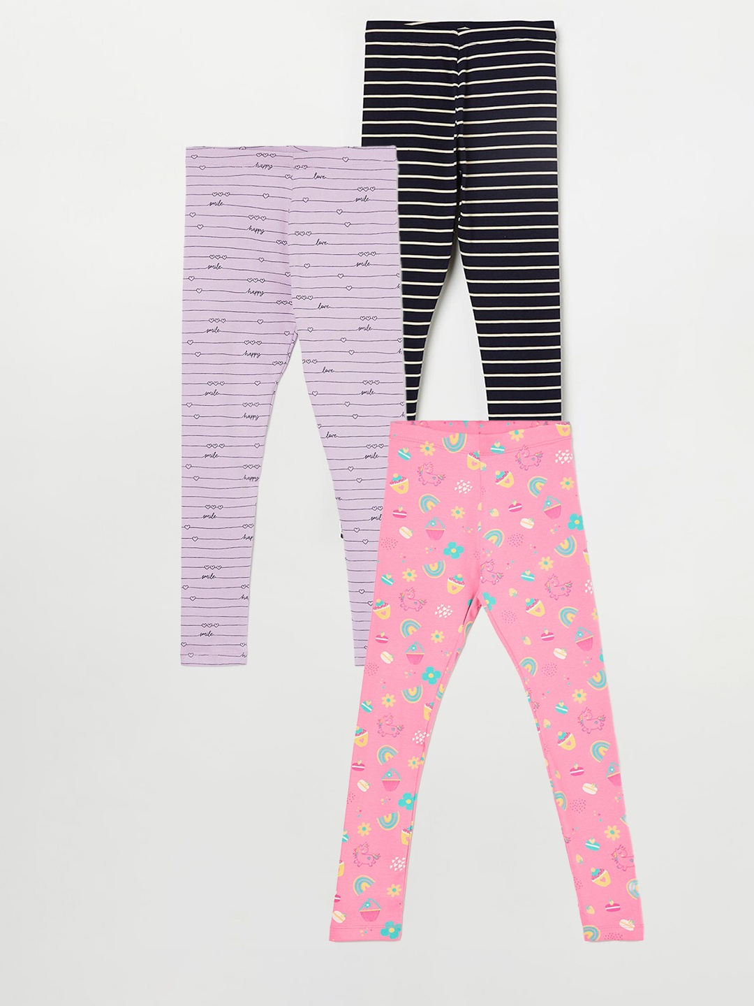 

Fame Forever by Lifestyle Girls Pack Of 3 Ankle Length Leggings, Pink