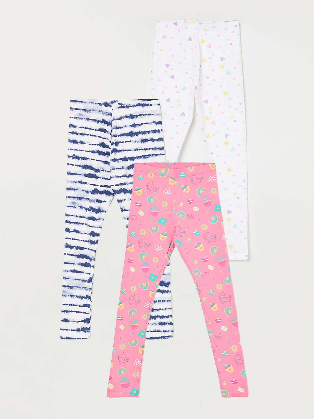 

Fame Forever by Lifestyle Girls Pack Of 3 Printed Ankle Length Leggings, Pink