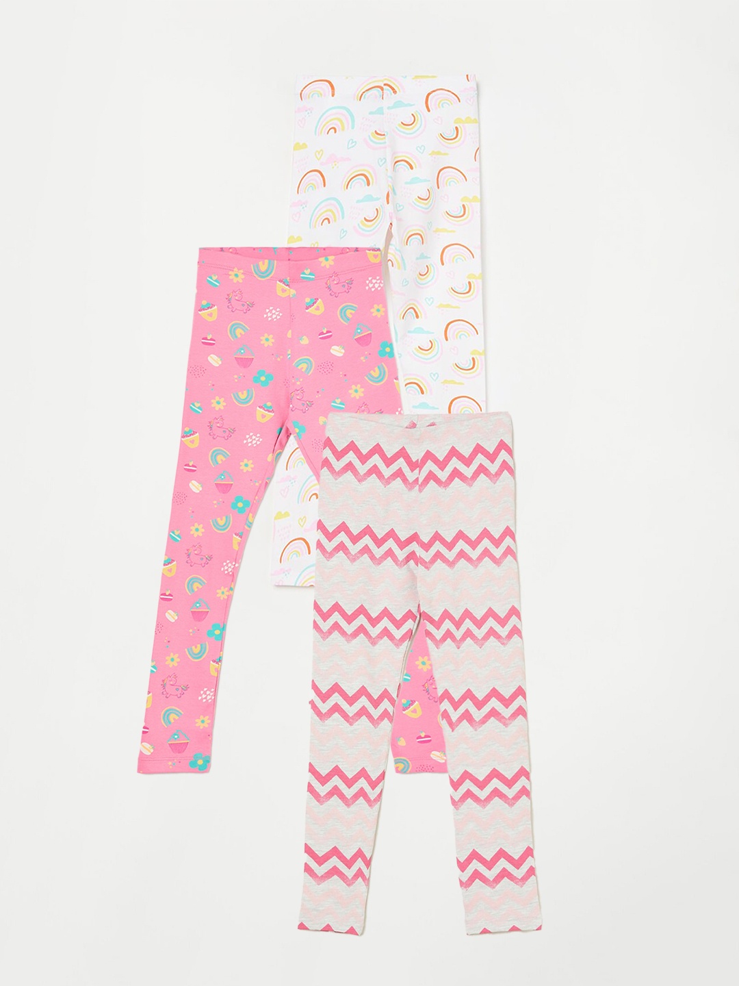 

Fame Forever by Lifestyle Girls Pack Of 3 Printed Ankle Length Leggings, White