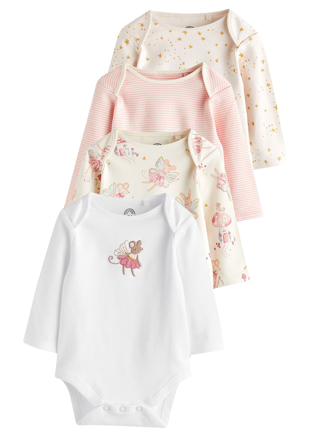 

NEXT Infants Girls Pack Of 4 Printed Bodysuits, Multi