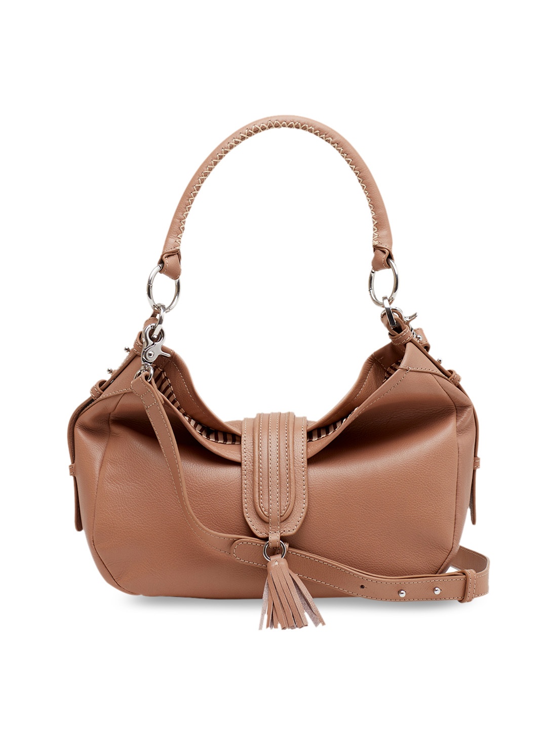 

tohl Brown Solid Leather Shoulder Bag