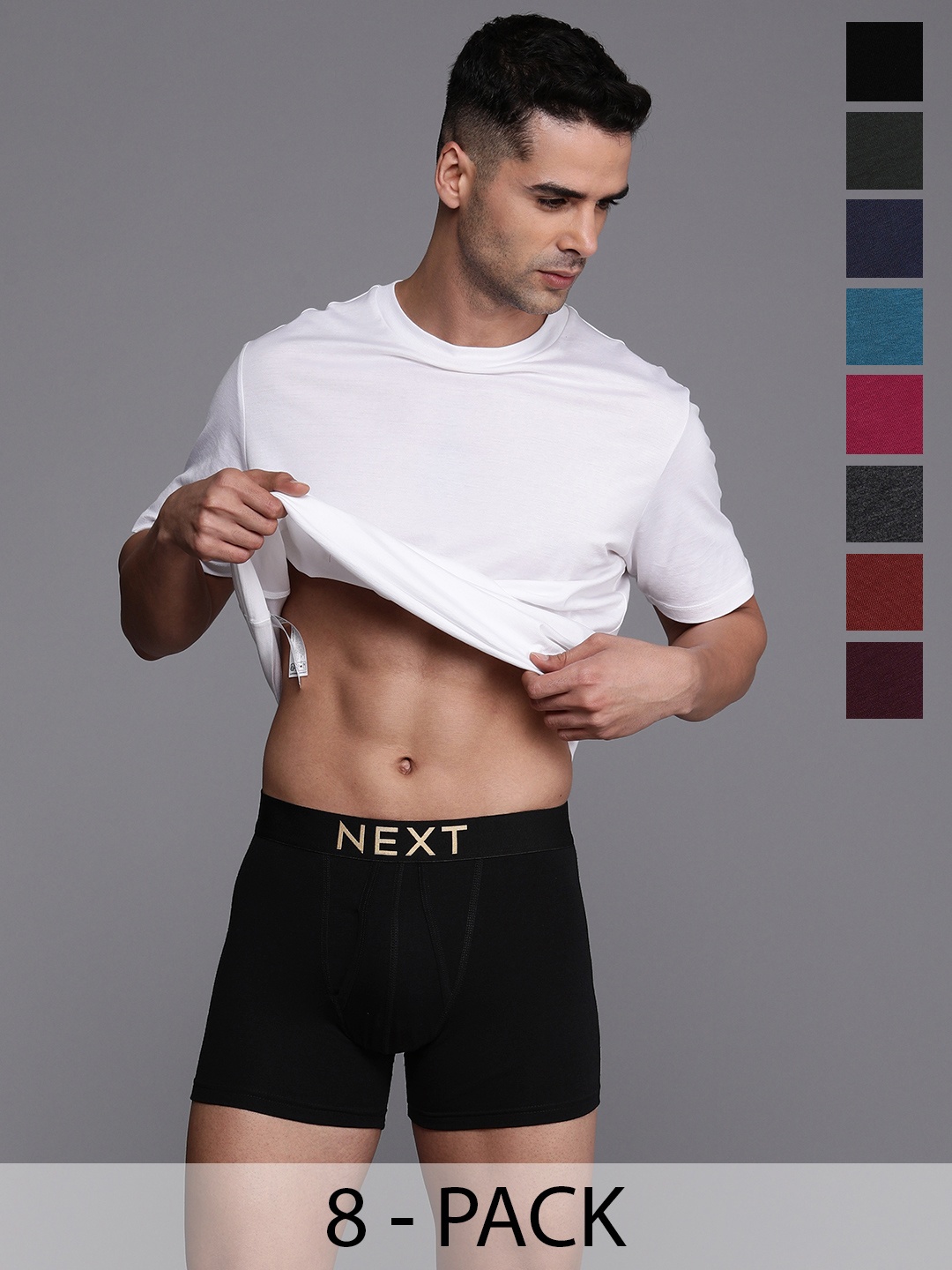 

NEXT Men Pack Of 8 Solid Trunks - A38192, Multi