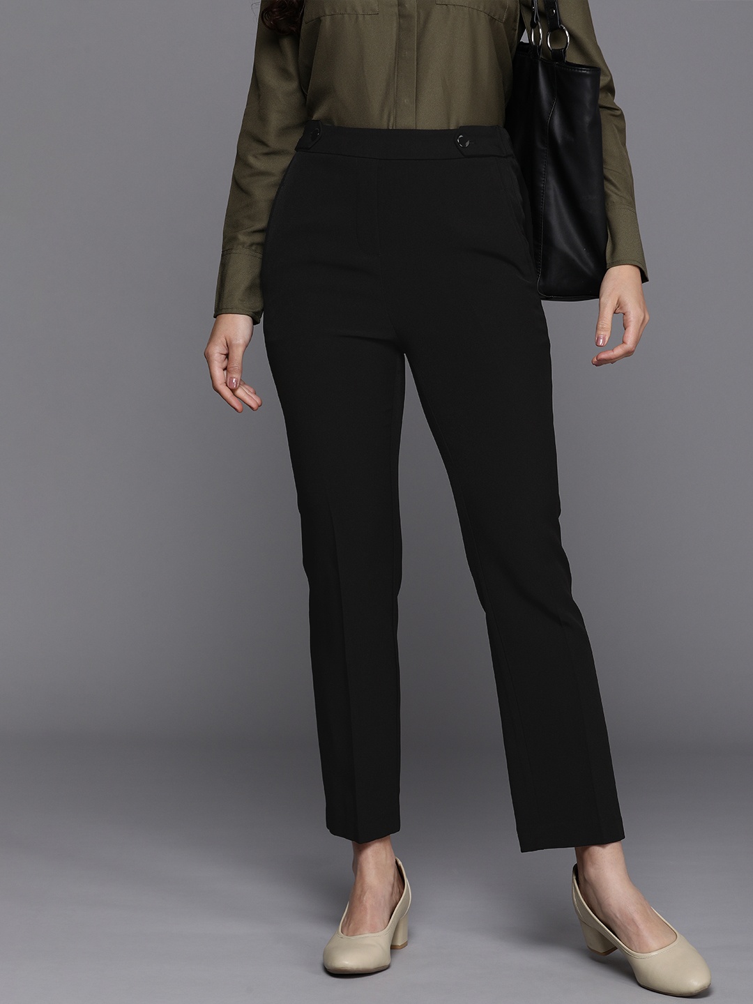 

NEXT Women Solid Trousers, Black