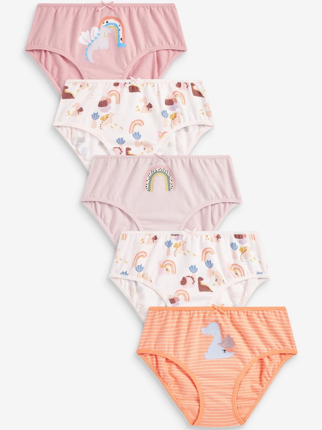 

NEXT Infant Girls Pack Of 5 Printed Basic Briefs, Multi