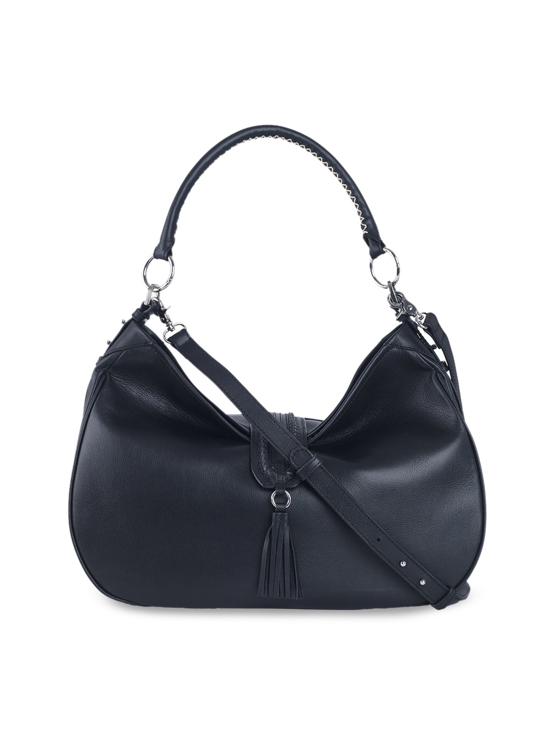 

tohl Black Solid Leather Shoulder Bag