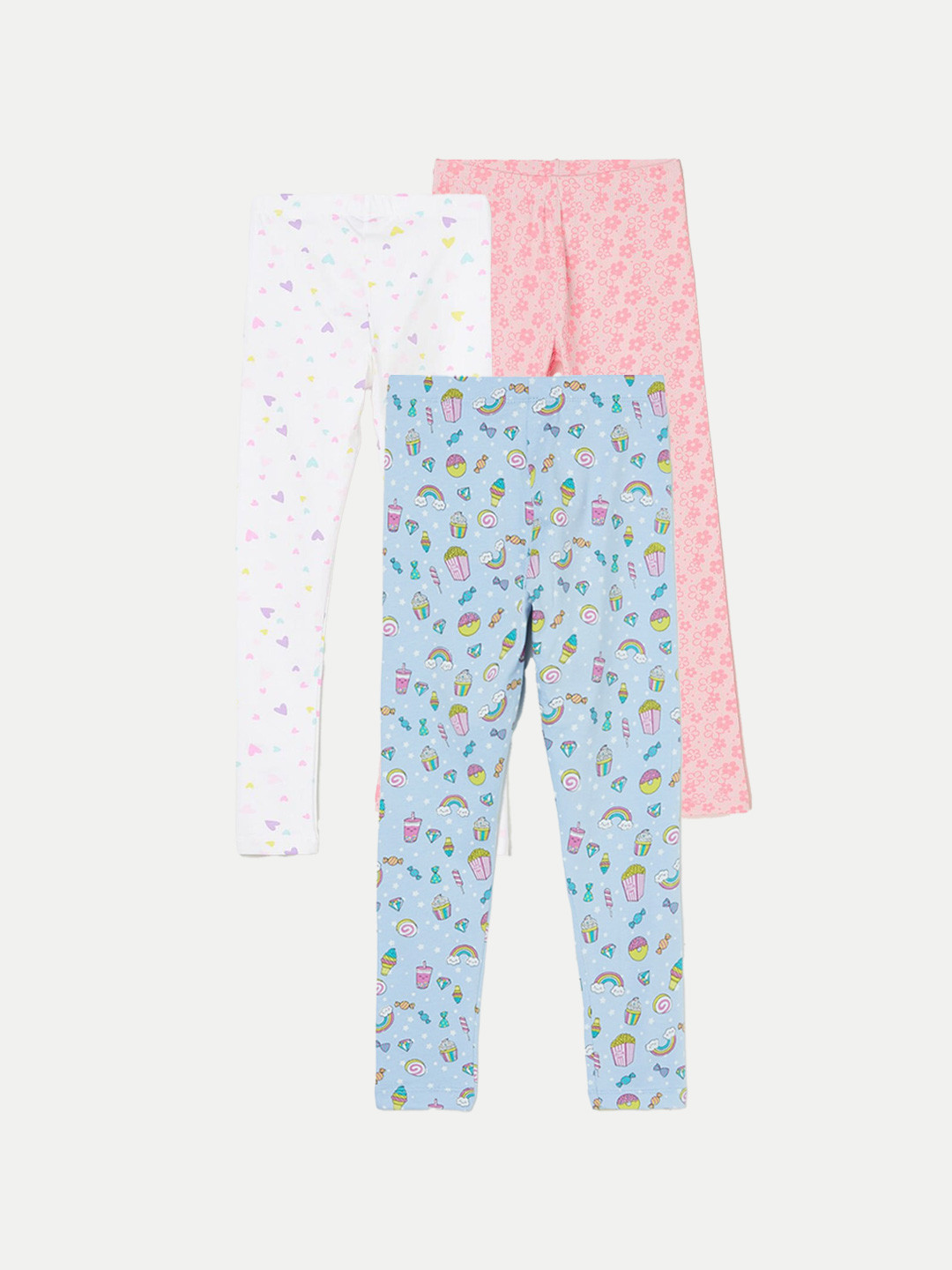 

Fame Forever by Lifestyle Girls Pack Of 3 Printed Ankle Length Leggings, Blue