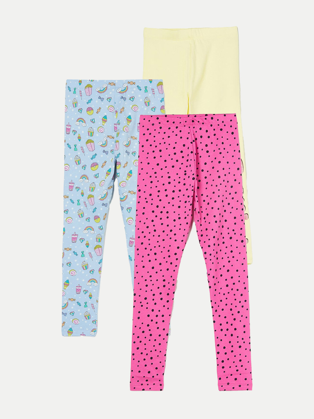 

Fame Forever by Lifestyle Girls Pack Of 3 Printed Ankle Length Leggings, Pink