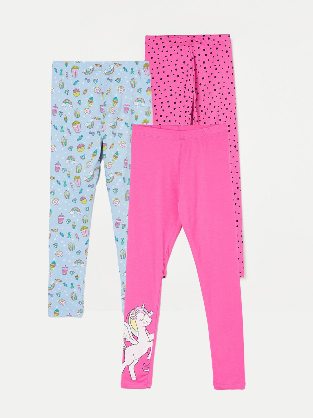 

Fame Forever by Lifestyle Girls Pack Of 3 Printed Ankle Length Leggings, Pink