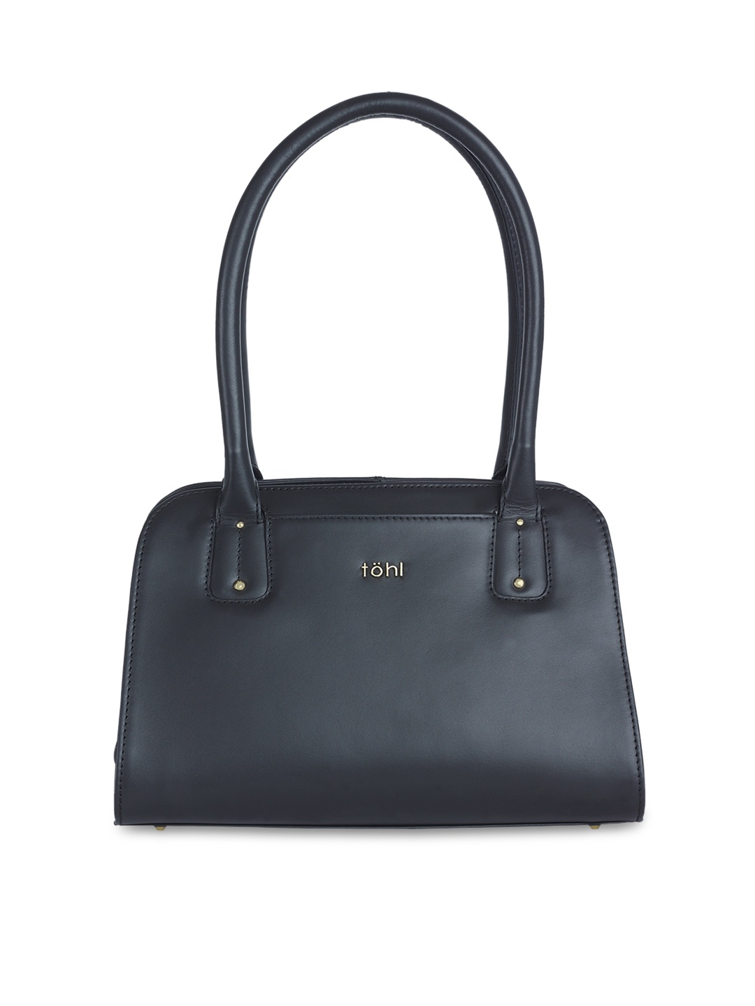

tohl Black Solid Leather Shoulder Bag