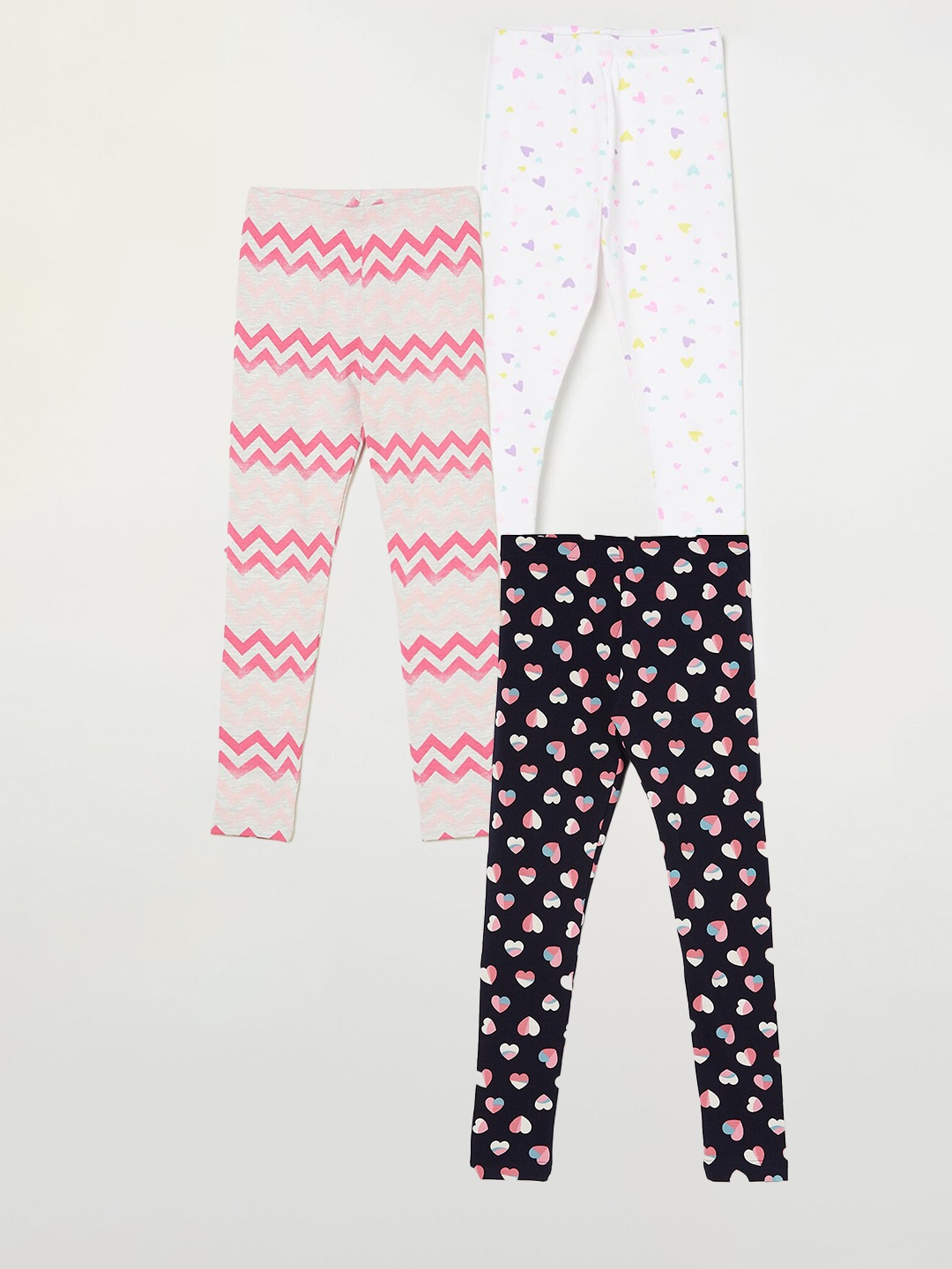

Fame Forever by Lifestyle Girls Pack Of 3 Printed Ankle Length Leggings, Blue