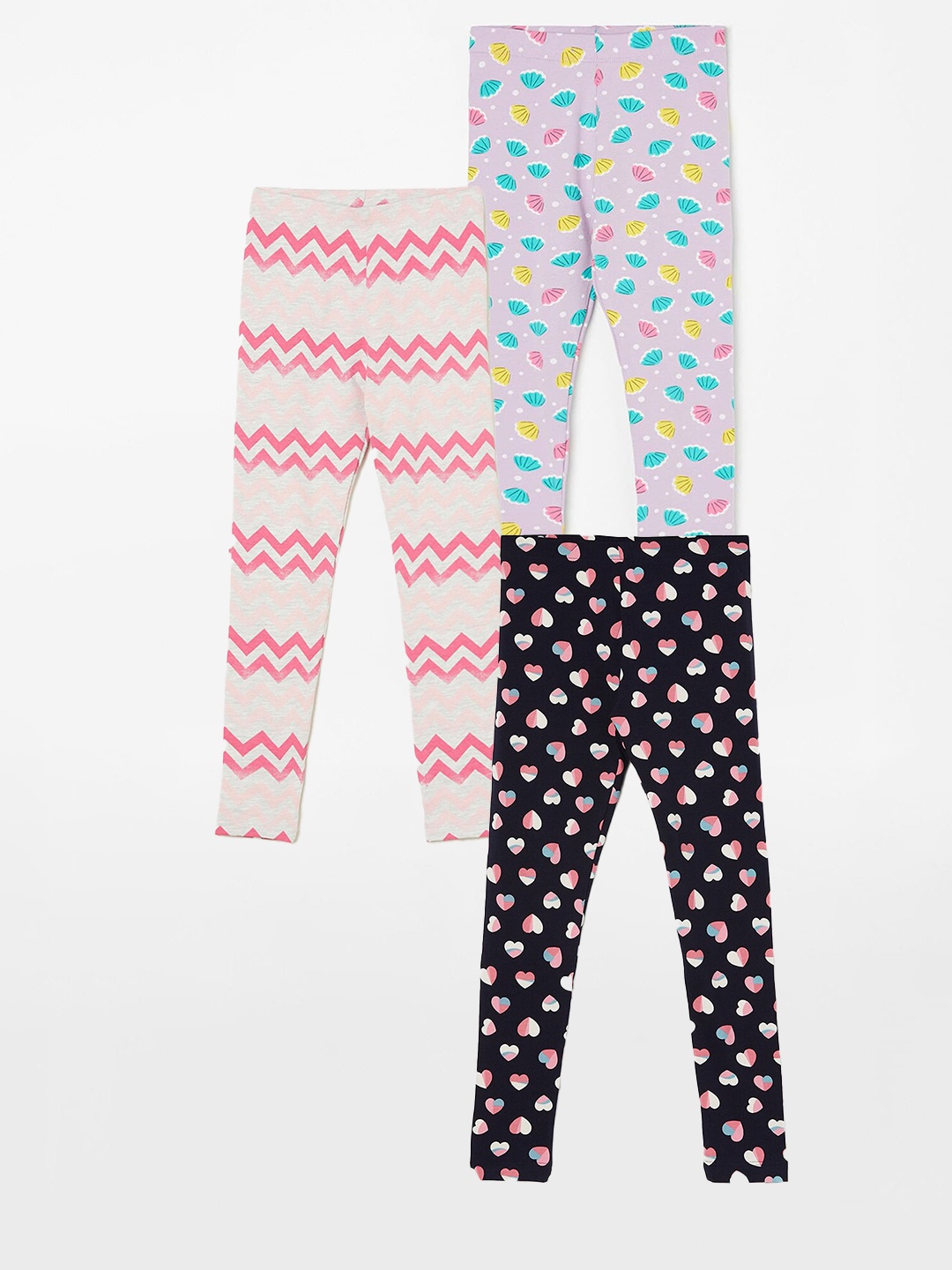 

Fame Forever by Lifestyle Girls Pack Of 3 Printed Ankle Length Leggings, Blue