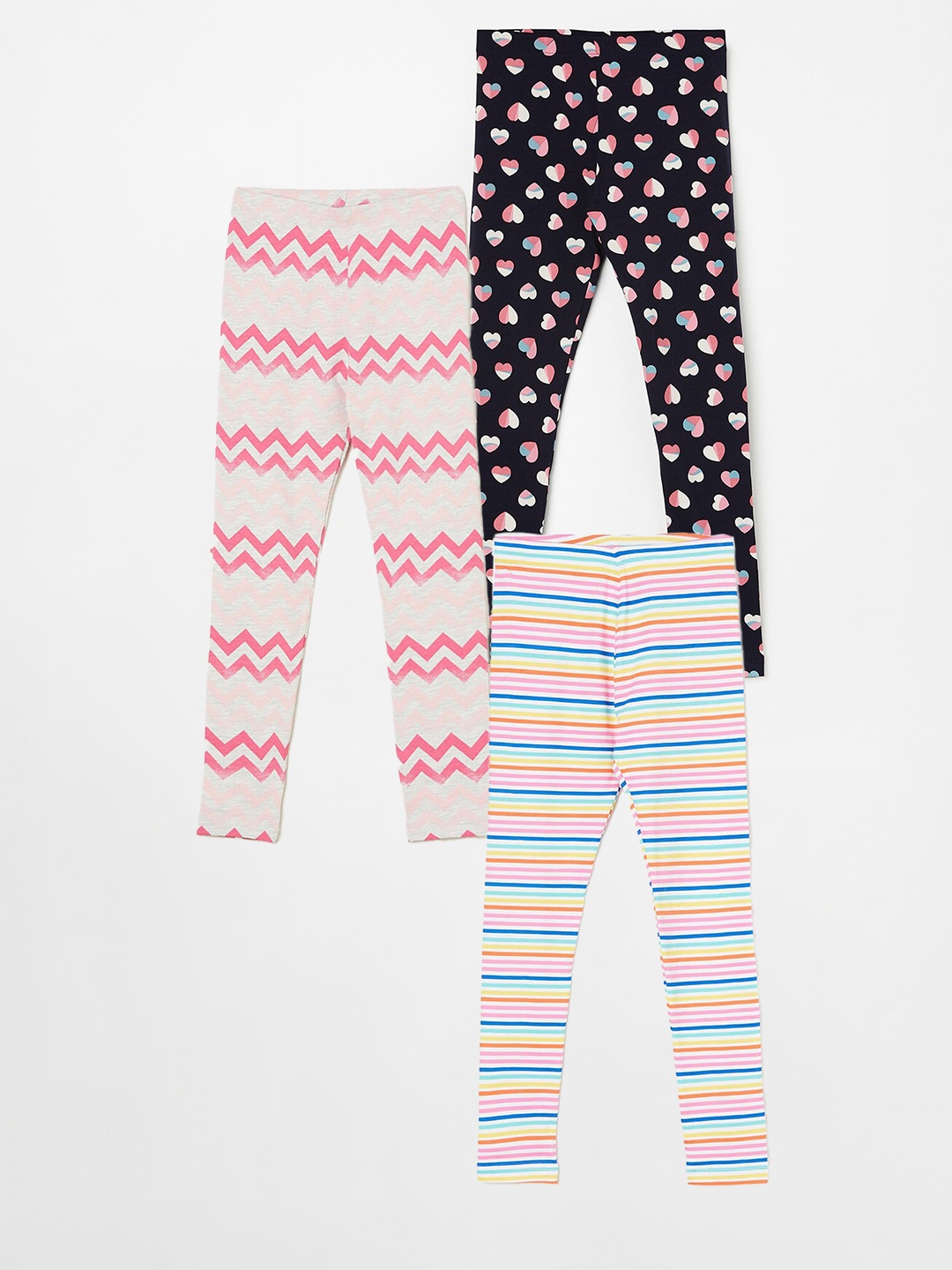 

Fame Forever by Lifestyle Girls Pack Of 3 Printed Ankle Length Leggings, Blue