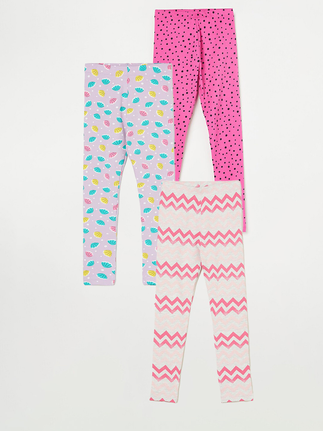 

Fame Forever by Lifestyle Girls Pack Of 3 Printed Ankle Length Leggings, White